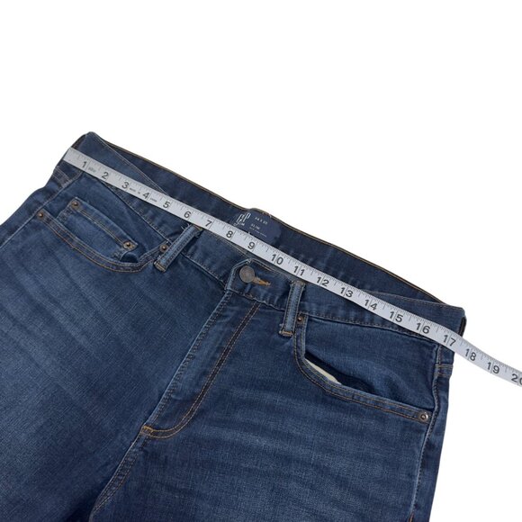 Gap Mens Slim Fit Blue Denim Jeans SZ 34x30 Stretch Cotton Blend Classic Design - Picture 5 of 14